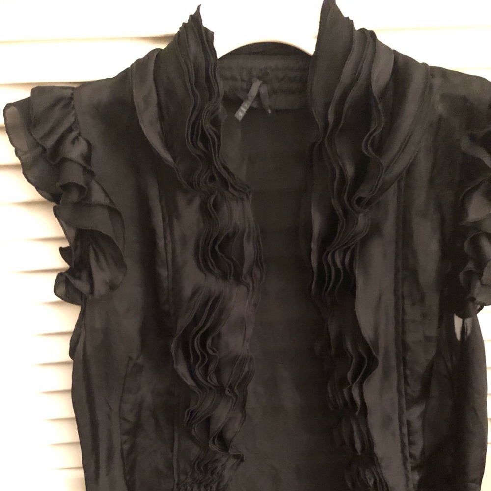 Black satin beautiful blouse - size medium
